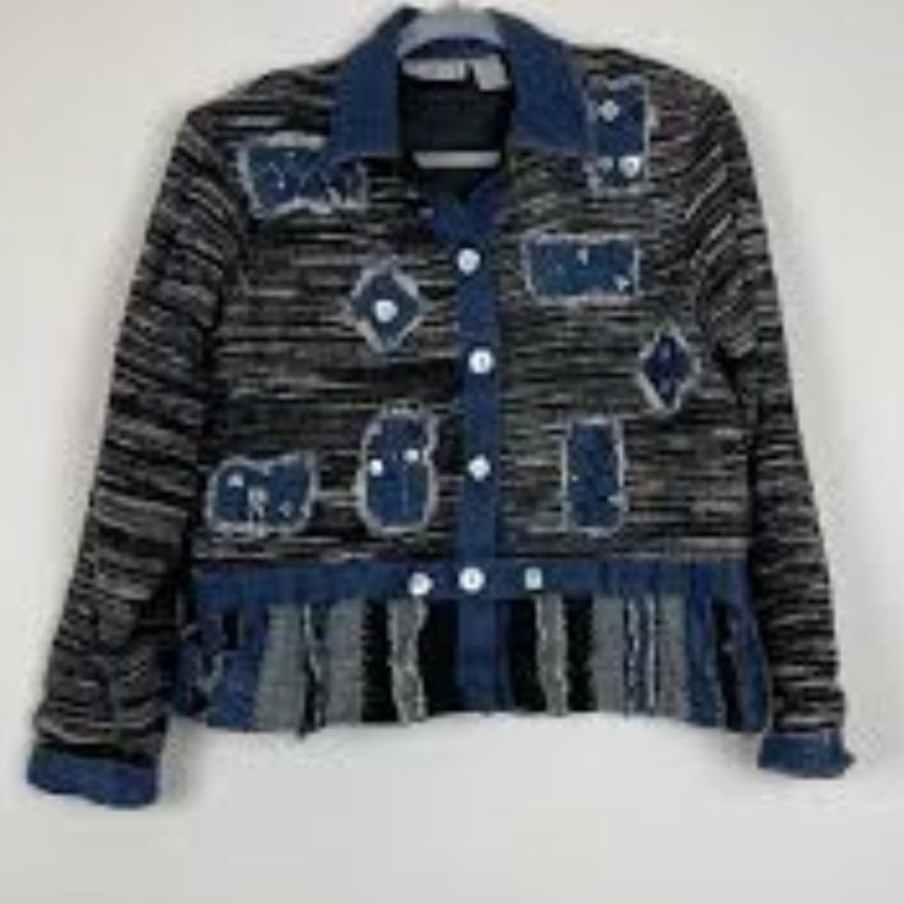 VINTAGE KEREN HART WOMEN JEANS JACKET DENIM SIZE XL